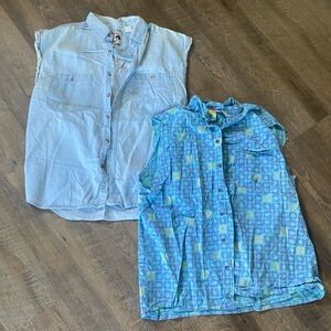 Mens Sleeveless Denim and Patterned Shirts